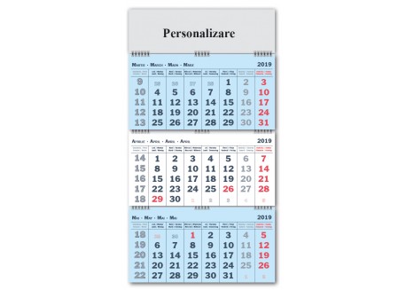 Calendar personalizat 2019 Triptic pliabil